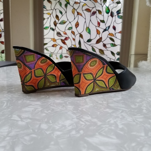 ::FINAL::SAM & LIBBY Colorful Platform Wedge  Sz 8 - Picture 3 of 6